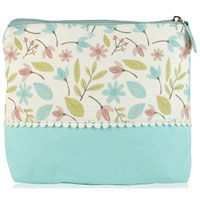 Shruti - Shruti Wash Bag - Blue Embroidered Dotty Lace