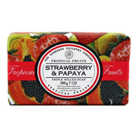 Tropical Fruits - Strawberry & Papaya Triple Milled Soap 